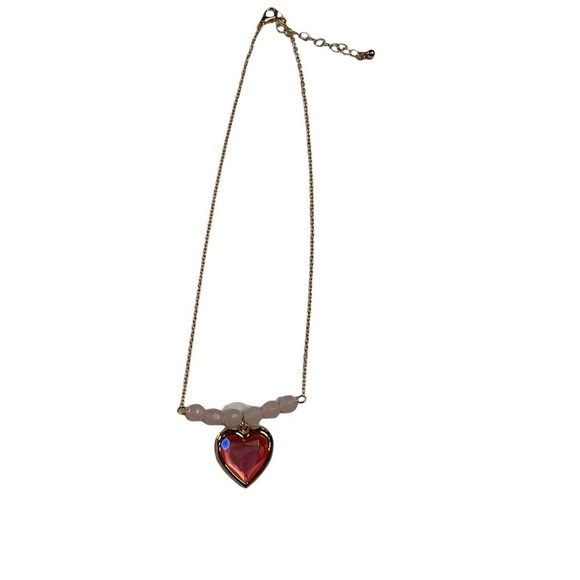 Golden pink locket necklace - Picture 2 of 6